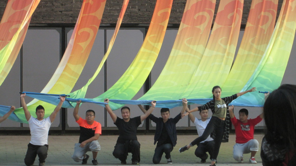 Young dancers practicing for their National Day (October 1st) performance, Xi'an