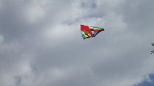 A colorful kite against a clear Beijing sky